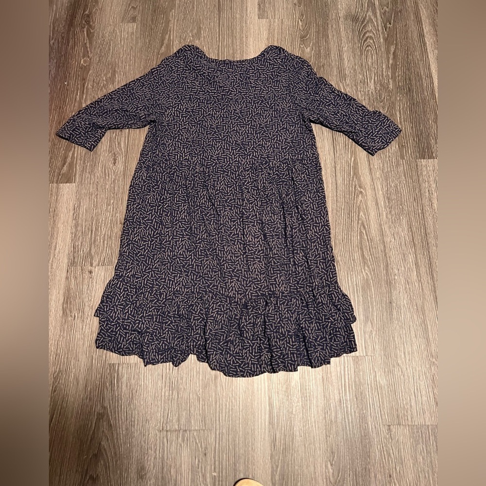 Boden Silver and Blue Ruffled Tiered Midi Dress - Picture 6 of 7